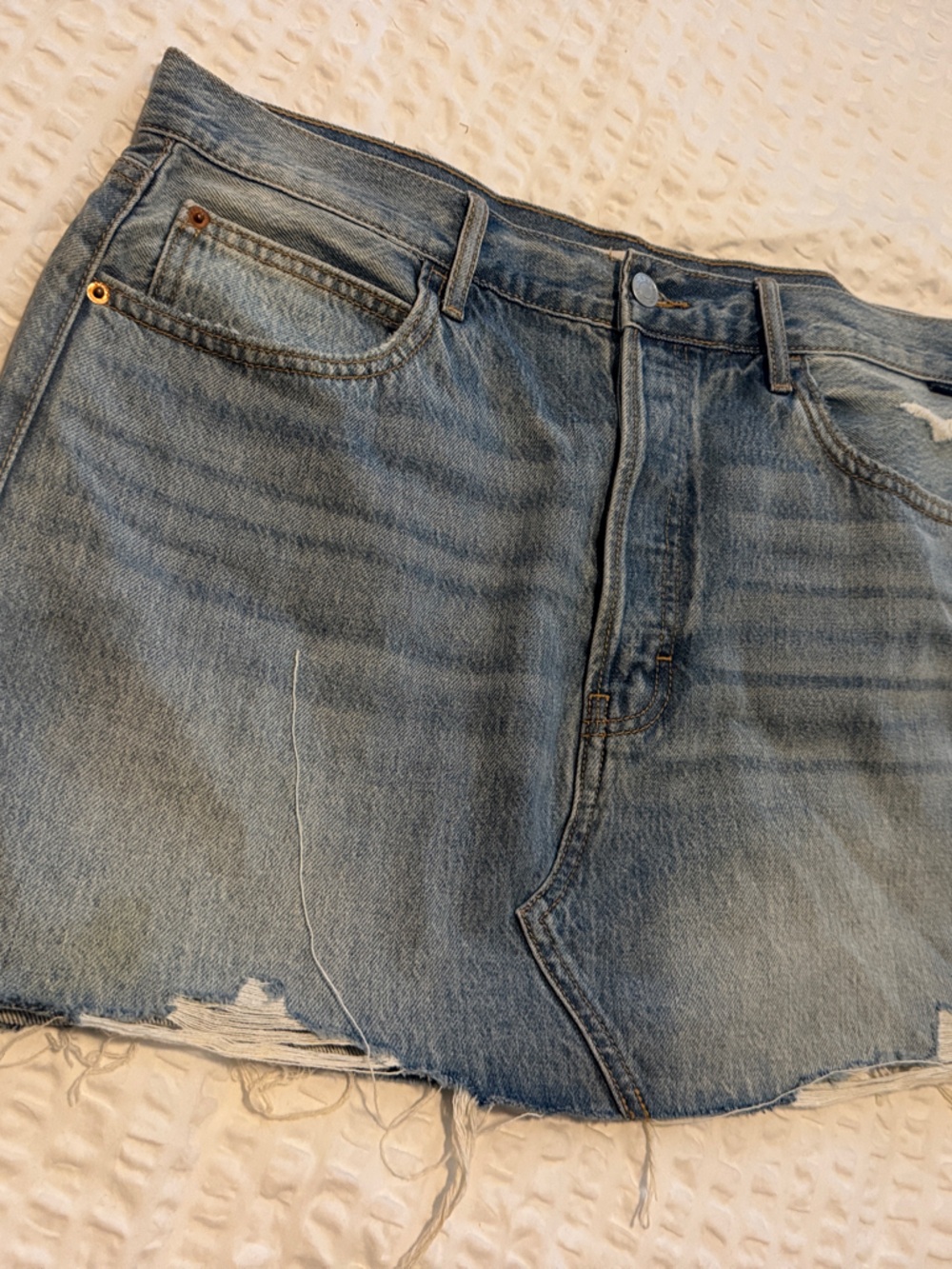Cello Light Blue Denim Skirt with Contrast Stitching